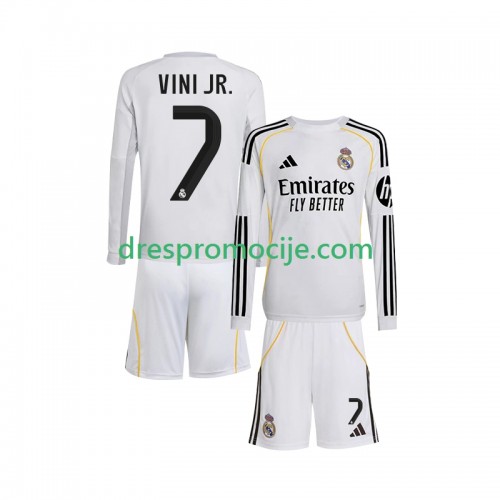 Real Madrid Vinicius Junior 7 Dres Dječji Domaći 2025/2026 Dugim Rukavima Real Madrid Vinicius Junior 7 Dres Dječji Domaći 2025/2026 Dugim Rukavima